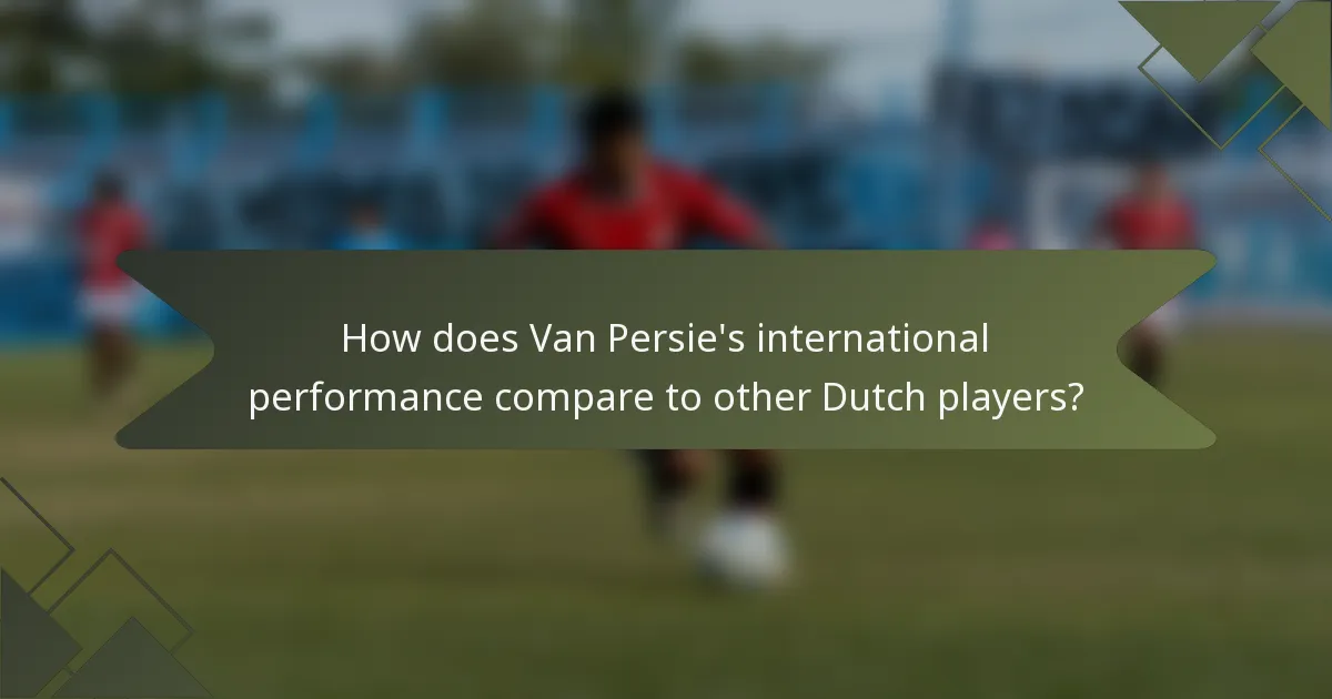 How does Van Persie's international performance compare to other Dutch players?
