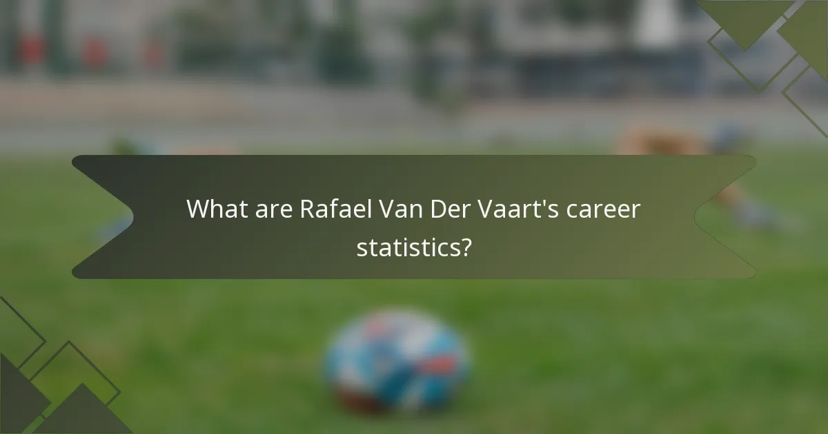 What are Rafael Van Der Vaart's career statistics?