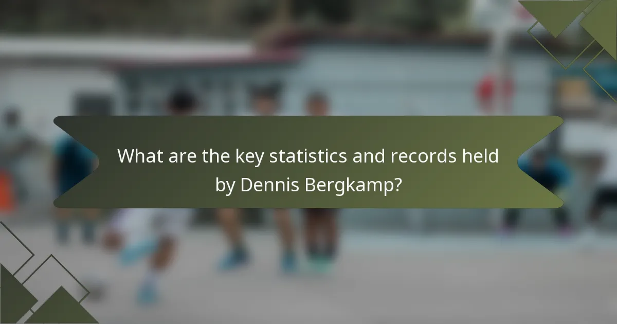 What are the key statistics and records held by Dennis Bergkamp?