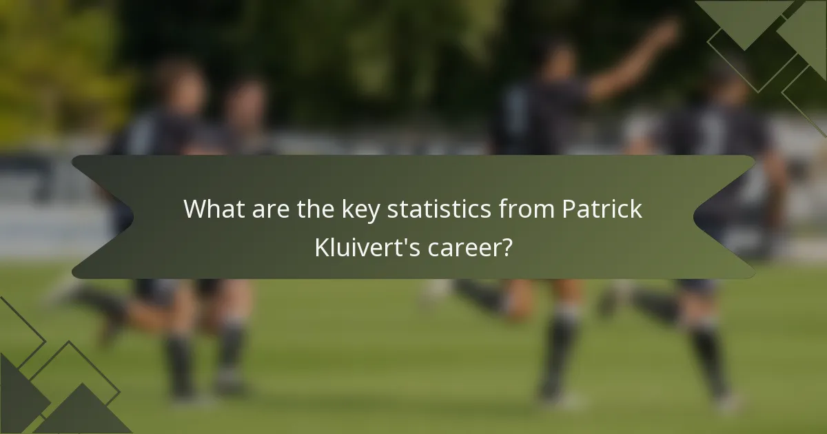 What are the key statistics from Patrick Kluivert's career?