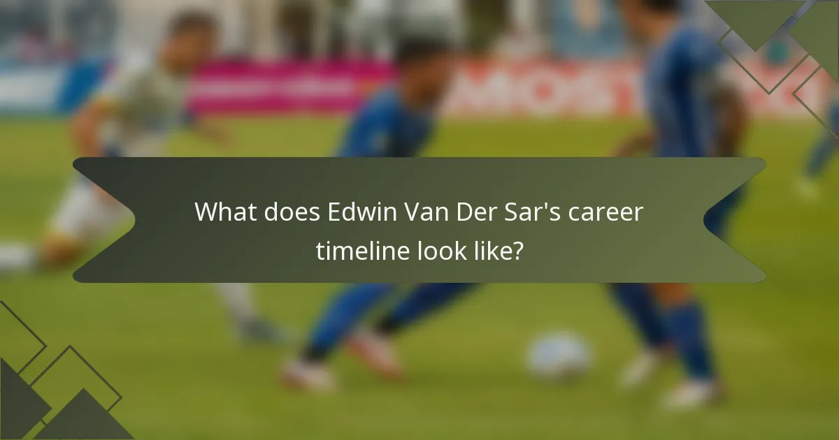What does Edwin Van Der Sar's career timeline look like?