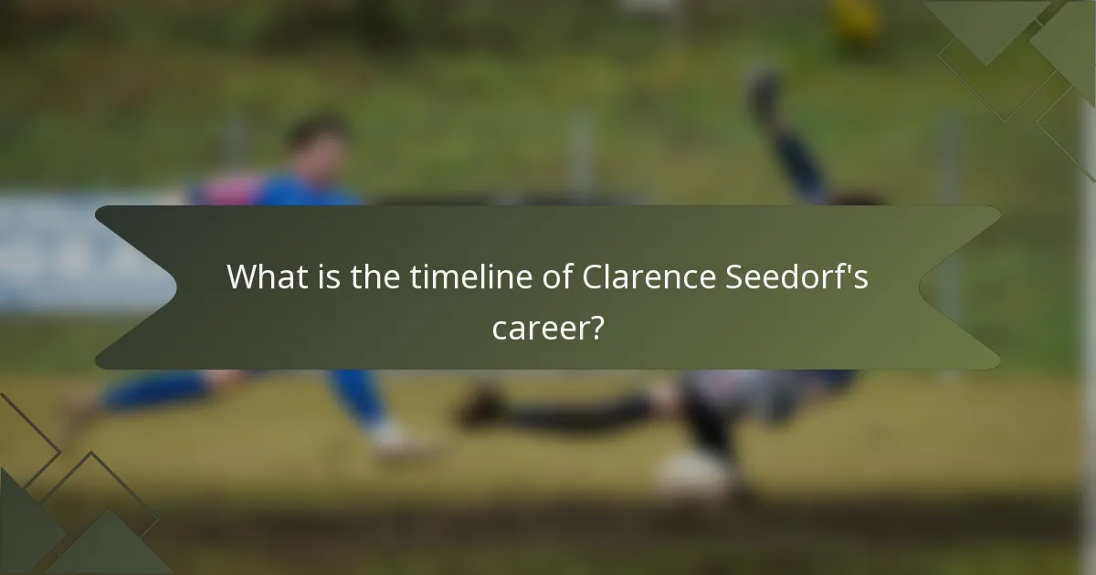 What is the timeline of Clarence Seedorf's career?