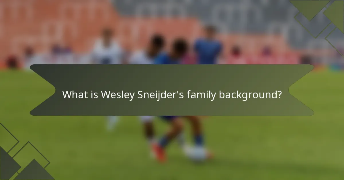 What is Wesley Sneijder's family background?