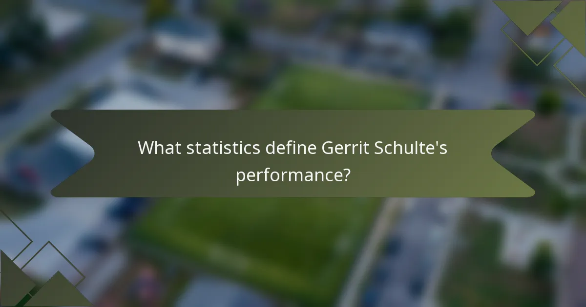 What statistics define Gerrit Schulte's performance?