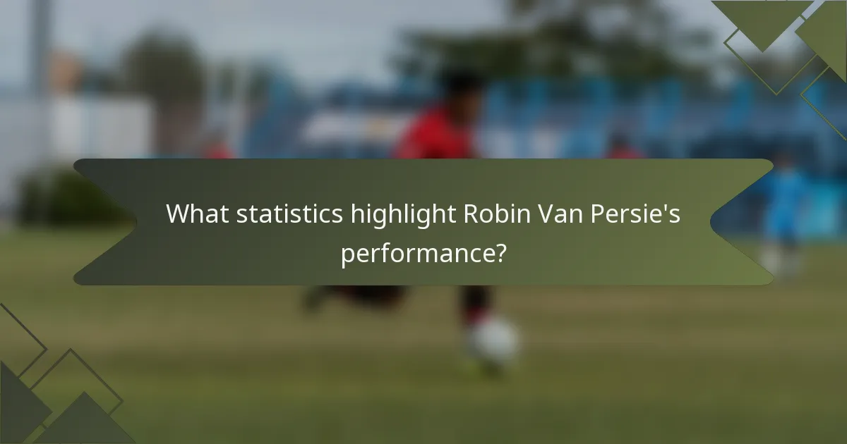 What statistics highlight Robin Van Persie's performance?