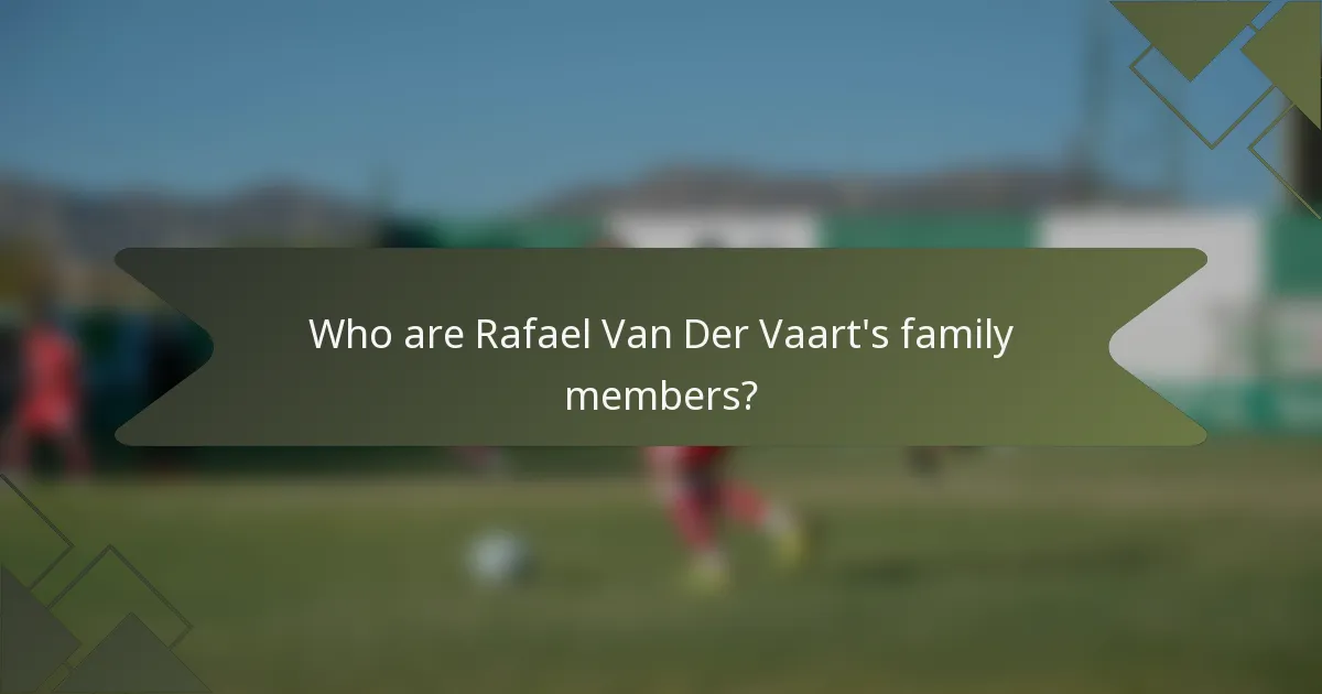Who are Rafael Van Der Vaart's family members?